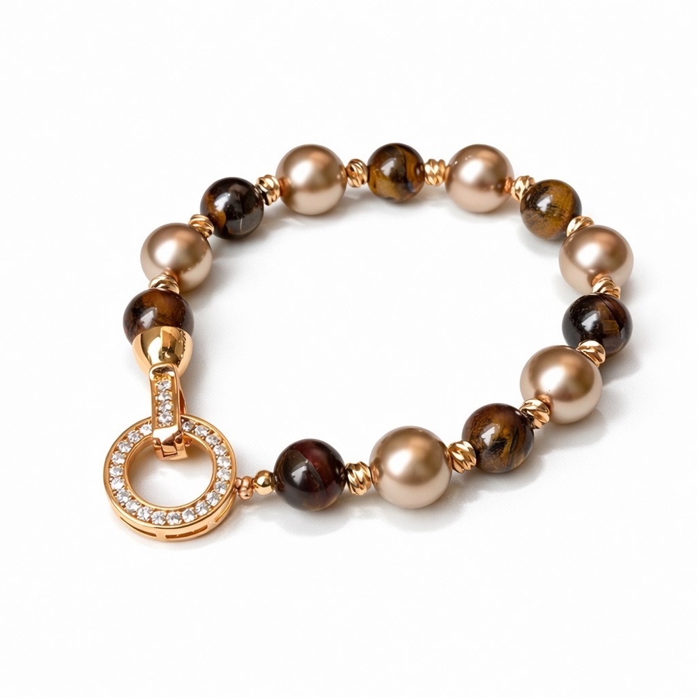 Classic Design Elegant Bracelet with Pearl and Zirconia 💎